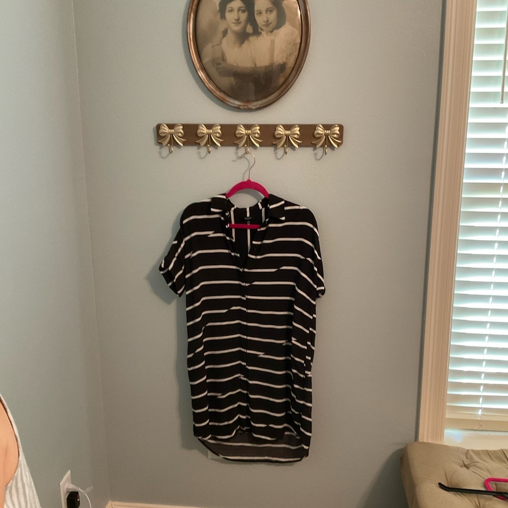 Madewell Black and White Striped Shirt